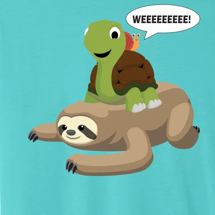 Sloth Turtle Snail Piggyback ChromaSoft Performance T-Shirt