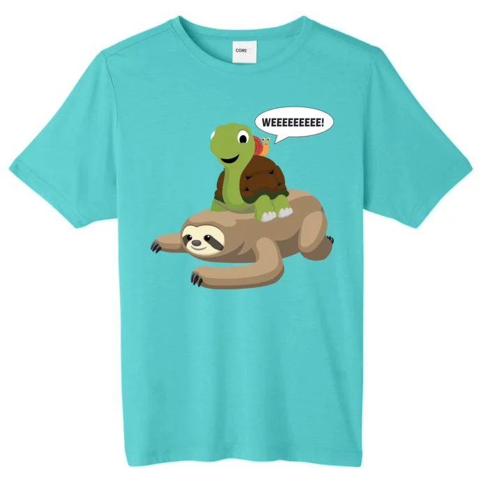 Sloth Turtle Snail Piggyback ChromaSoft Performance T-Shirt