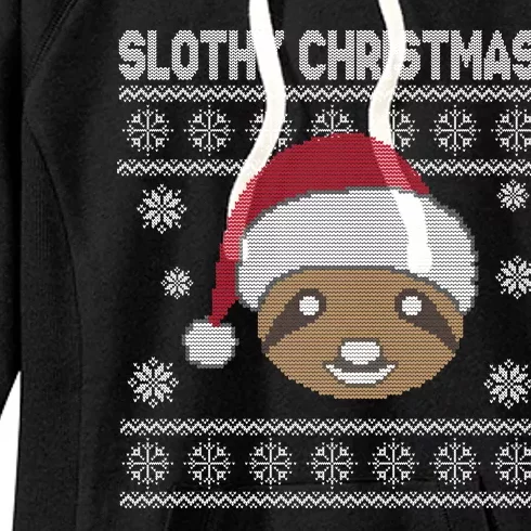 Slothy Christmas Ugly Sweater Women's Fleece Hoodie