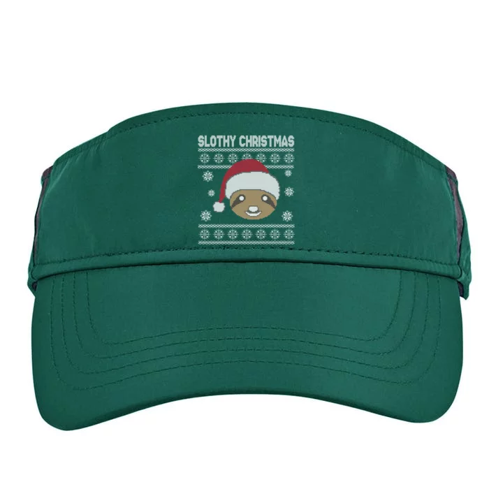 Slothy Christmas Ugly Sweater Adult Drive Performance Visor