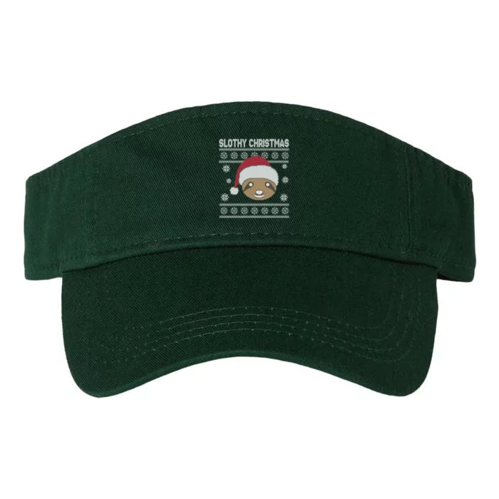 Slothy Christmas Ugly Sweater Valucap Bio-Washed Visor