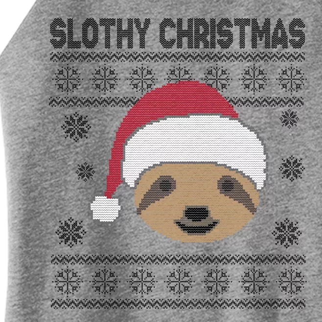 Slothy Christmas Ugly Sweater Women’s Perfect Tri Rocker Tank