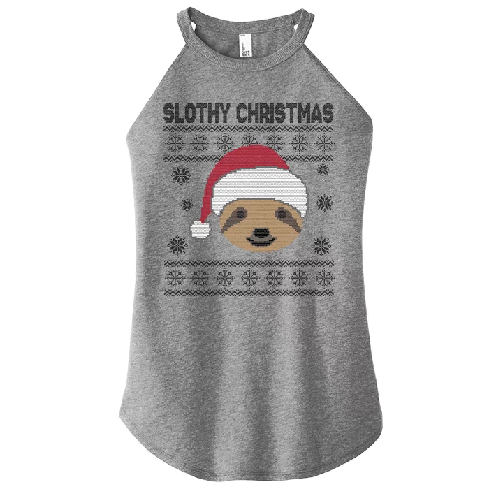 Slothy Christmas Ugly Sweater Women’s Perfect Tri Rocker Tank