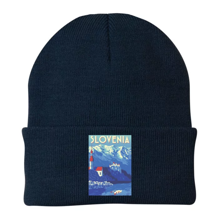 Slovenia Poster Knit Cap Winter Beanie