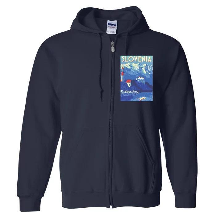 Slovenia Poster Full Zip Hoodie