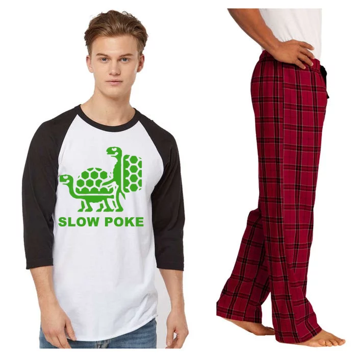 Slow Poke Funny Turtle Raglan Sleeve Pajama Set