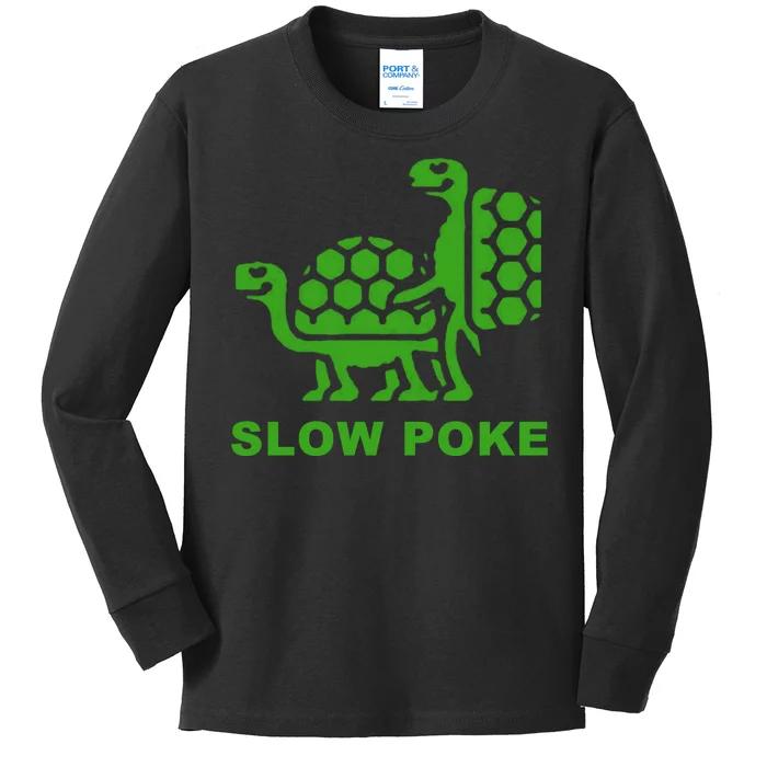 Slow Poke Funny Turtle Kids Long Sleeve Shirt