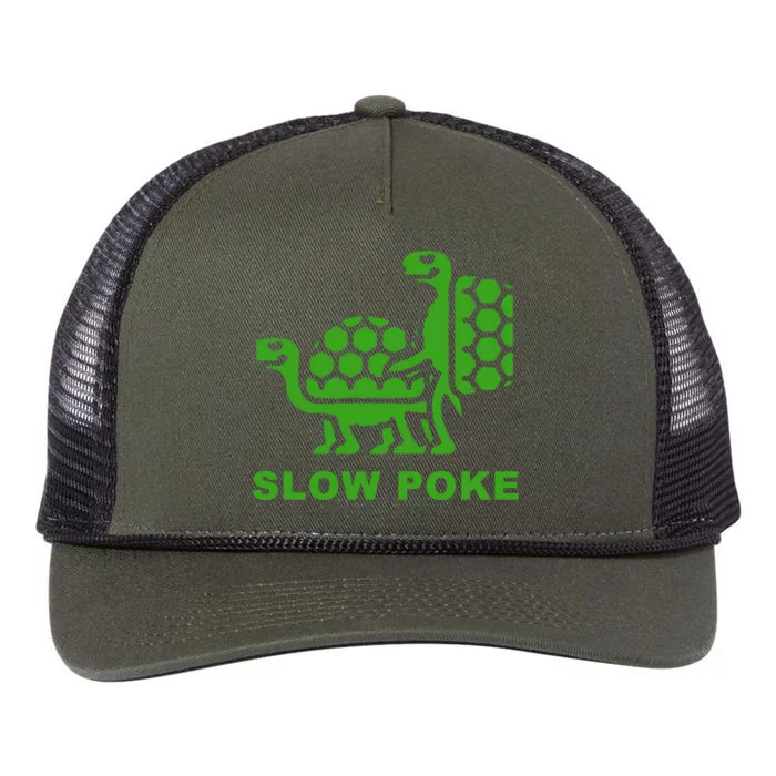 Slow Poke Funny Turtle Retro Rope Trucker Hat Cap