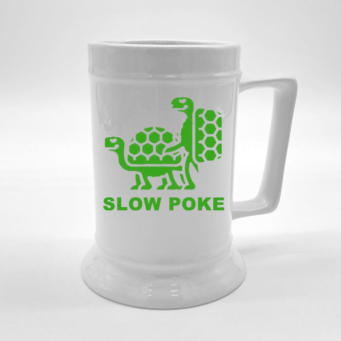 Slow Poke Funny Turtle Front & Back Beer Stein