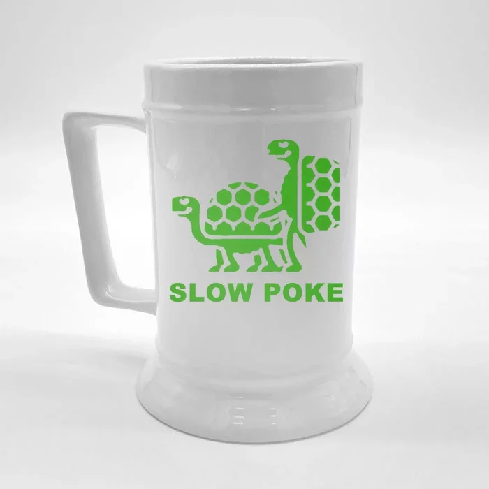 Slow Poke Funny Turtle Front & Back Beer Stein