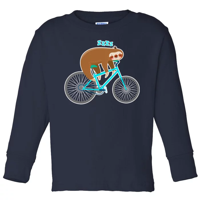 Slow Rider Funny Sloth Toddler Long Sleeve Shirt