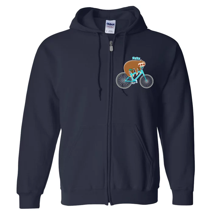 Slow Rider Funny Sloth Full Zip Hoodie