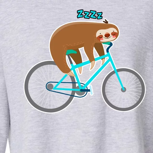 Slow Rider Funny Sloth Cropped Pullover Crew