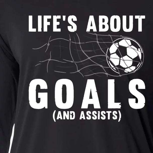 Soccer Lovers Player Football Goal Gift Cooling Performance Long Sleeve Crew