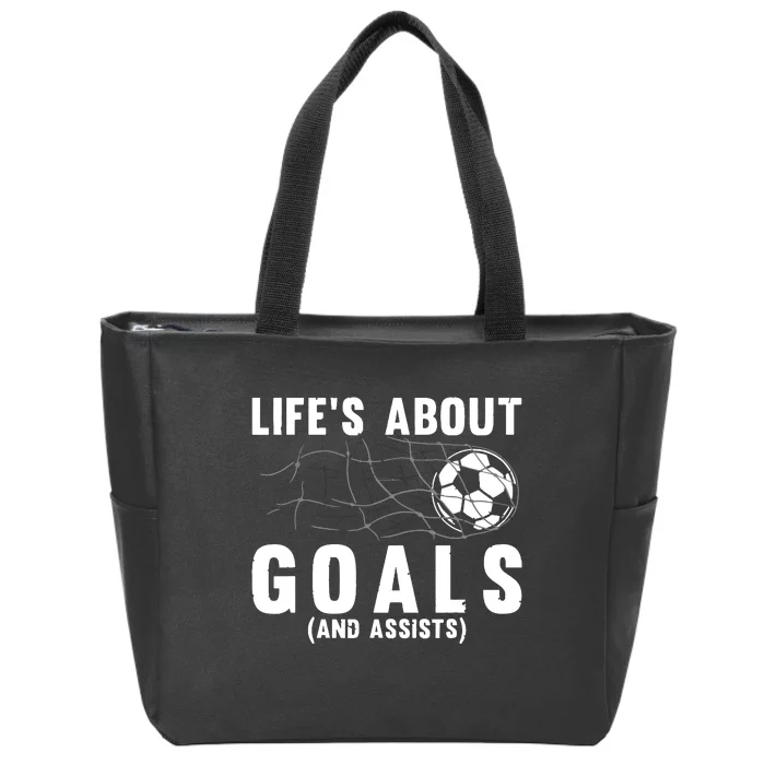 Soccer Lovers Player Football Goal Gift Zip Tote Bag