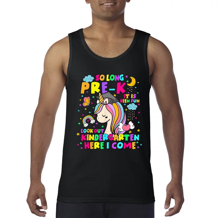 So Long PreK Kindergarten Here I Come Back To School Tank Top