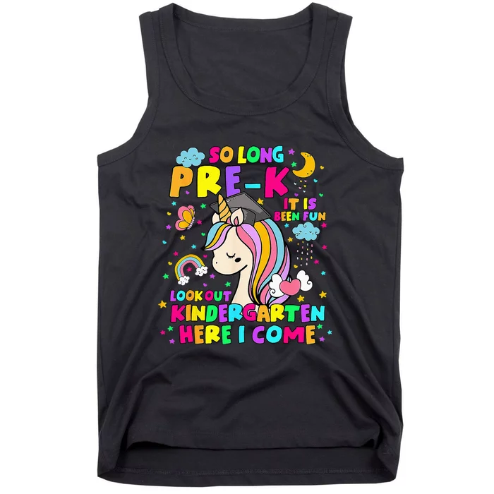 So Long PreK Kindergarten Here I Come Back To School Tank Top