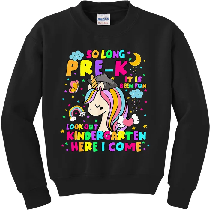 So Long PreK Kindergarten Here I Come Back To School Kids Sweatshirt