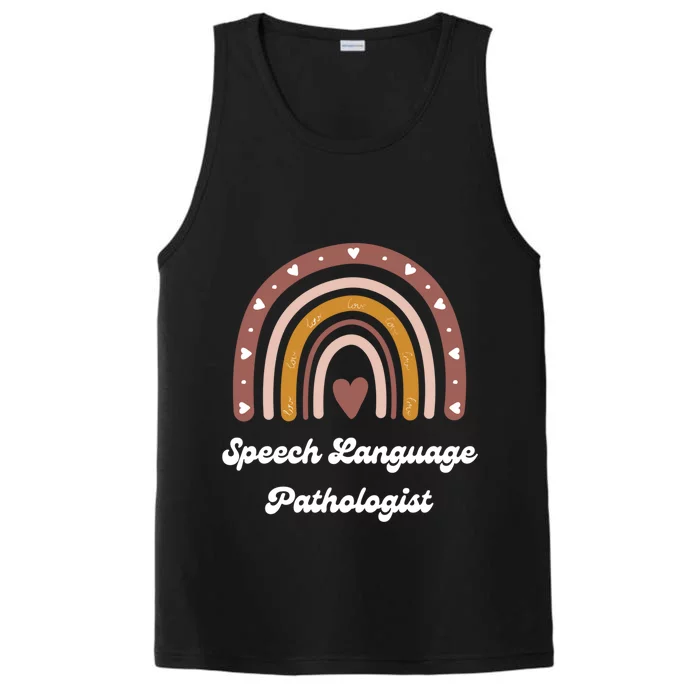 Speech Language Pathologist Cute Slp Therapist Rainbow Gift Performance Tank