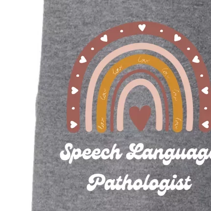 Speech Language Pathologist Cute Slp Therapist Rainbow Gift Doggie 3-End Fleece Hoodie