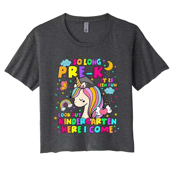 So Long PreK Kindergarten Here I Come Back To School Women's Crop Top Tee