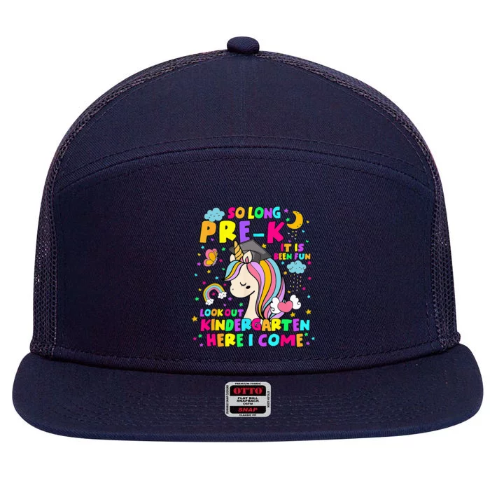 So Long PreK Kindergarten Here I Come Back To School 7 Panel Mesh Trucker Snapback Hat