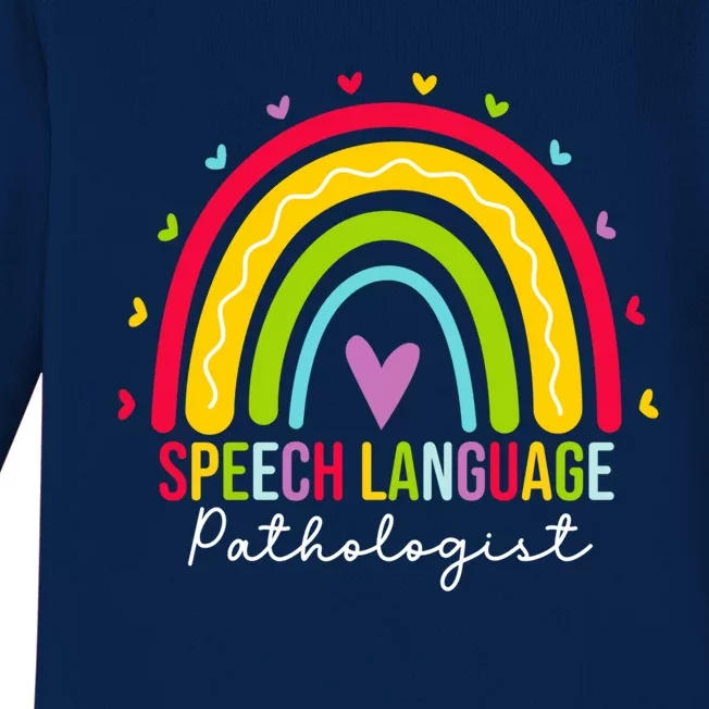 Speech Language Pathologist Pathology Cute Rainbow Therapist Funny Gift Baby Long Sleeve Bodysuit