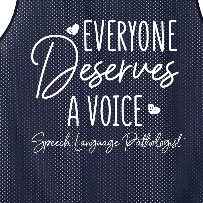 Speech Language Pathologist Everyone Deserves A Voice Outfit Mesh Reversible Basketball Jersey Tank