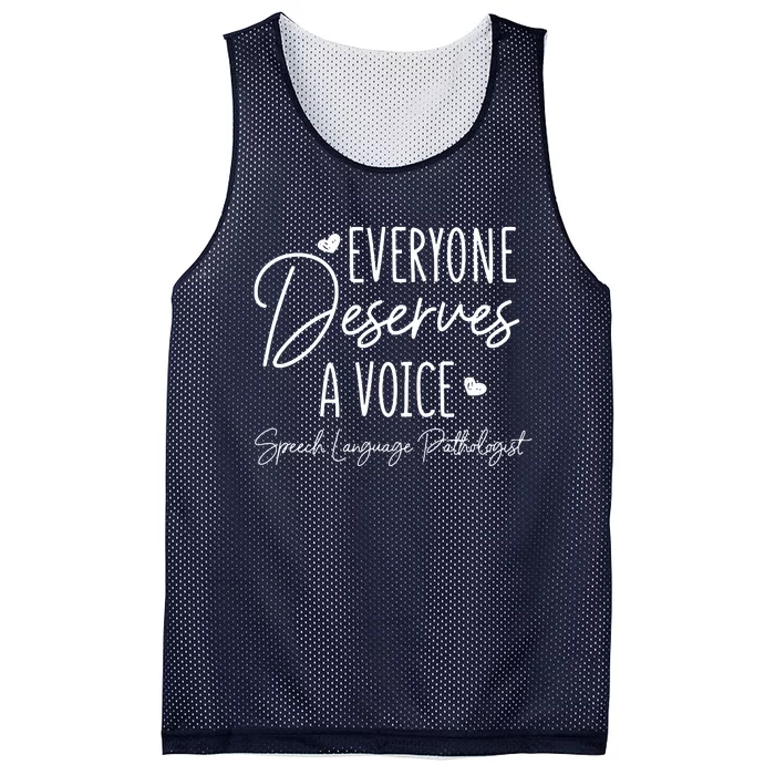 Speech Language Pathologist Everyone Deserves A Voice Outfit Mesh Reversible Basketball Jersey Tank