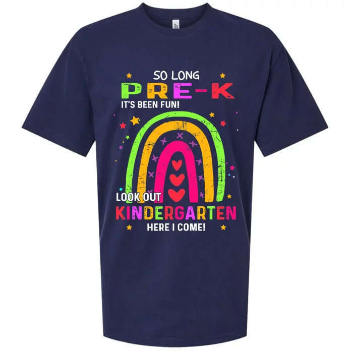 So Long Pre-K Look Out Kindergarten Graduation Gifts Rainbow Sueded Cloud Jersey T-Shirt