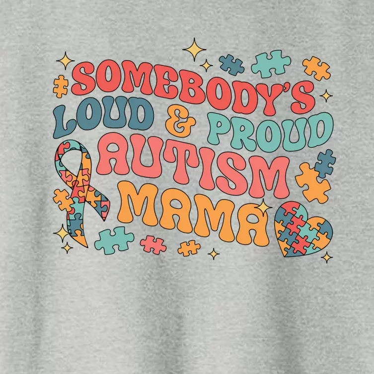 SomebodyS Loud Proud Autism Mama Gift Women's Crop Top Tee