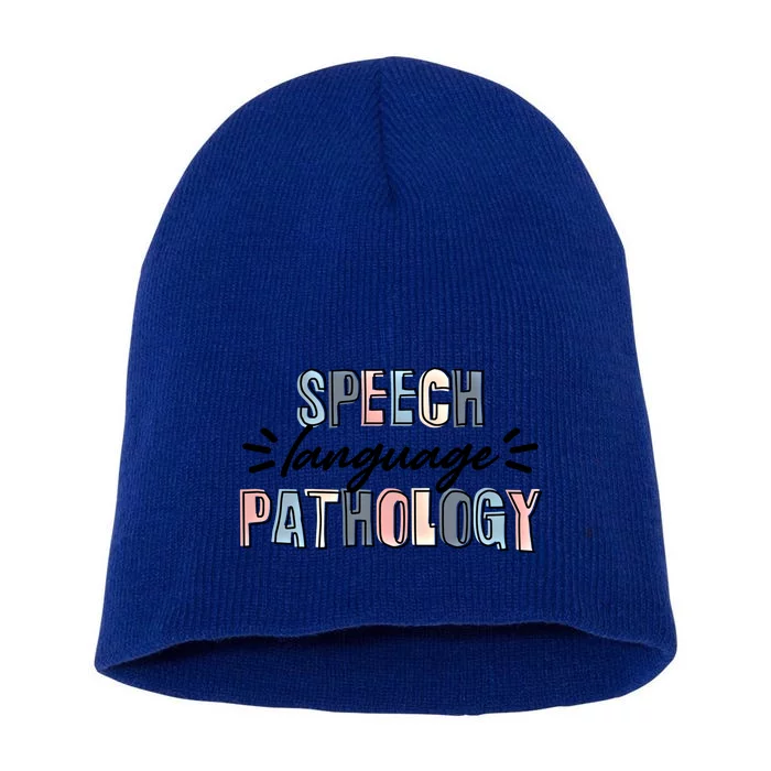 Speech Language Pathology Speech Therapist Pathologist Slp Gift Short Acrylic Beanie