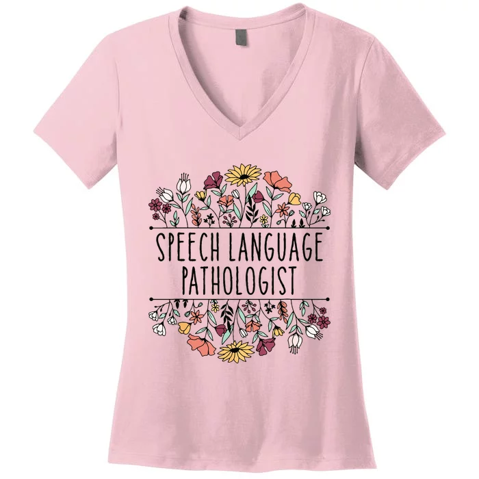 Speech Language Pathologist SLP Speech Therapy Pathology Women's V-Neck T-Shirt