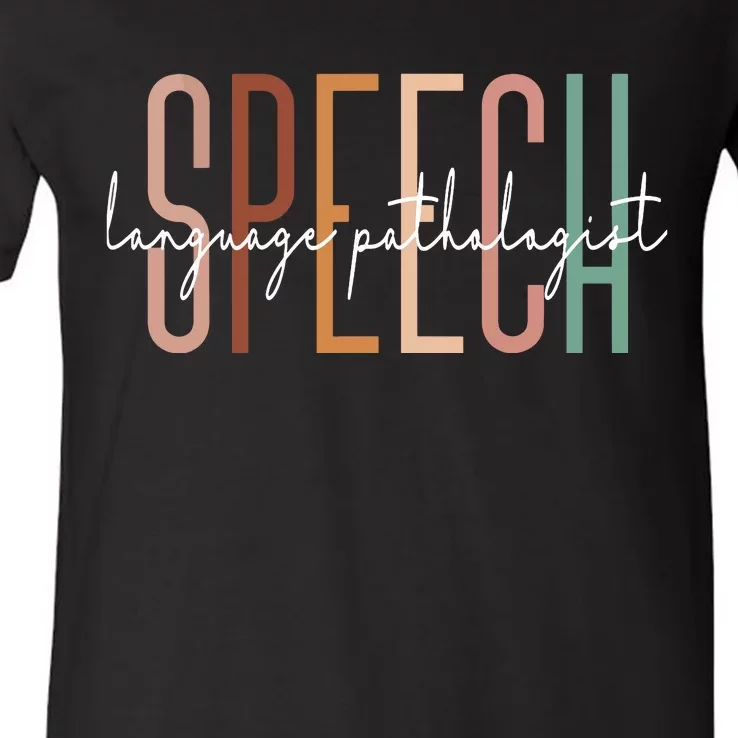 Speech Language Pathologist SLP Speech Therapy Pathology V-Neck T-Shirt