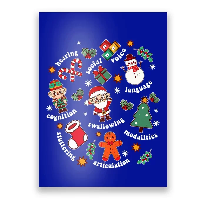 Speech Language Pathologist SLP Santa Squad Christmas Poster