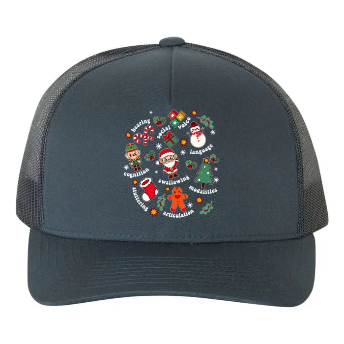 Speech Language Pathologist SLP Santa Squad Christmas Yupoong Adult 5-Panel Trucker Hat