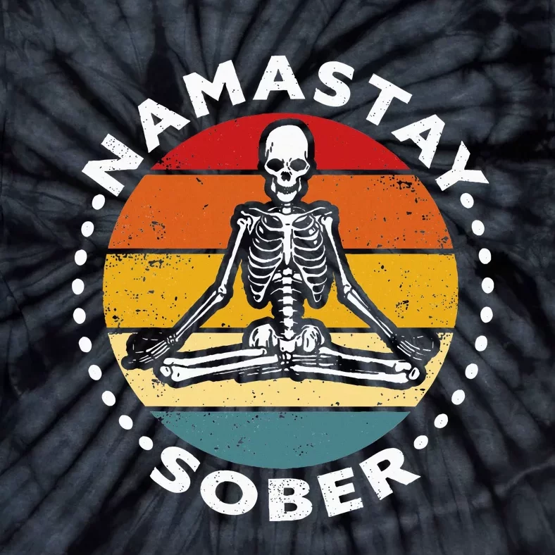 Skeleton Lotus Position Yoga Sober Addiction Recovery Tie-Dye T-Shirt