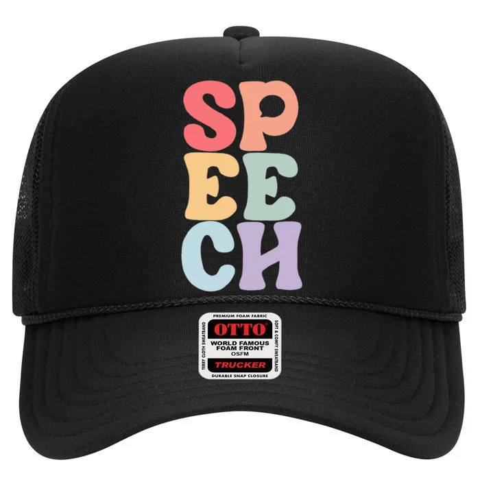 Speech Language Pathologist Speech Therapy SLP High Crown Mesh Trucker Hat