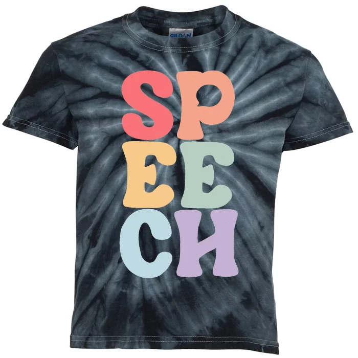 Speech Language Pathologist Speech Therapy SLP Kids Tie-Dye T-Shirt