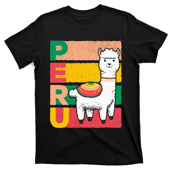 Sweet Llama Peru Illustration For A Peruvian T-Shirt