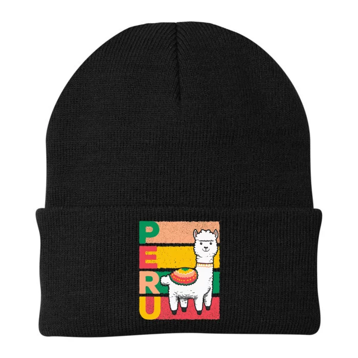 Sweet Llama Peru Illustration For A Peruvian Knit Cap Winter Beanie