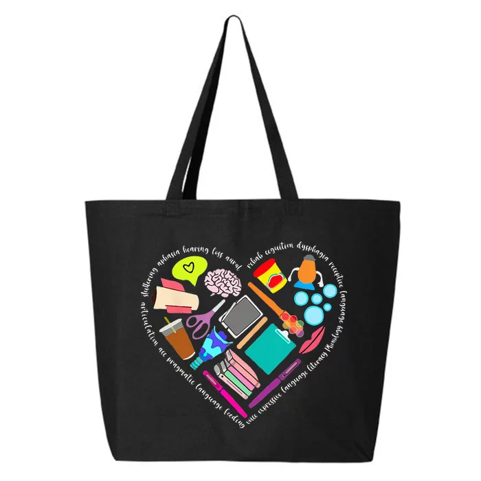 Speech Language Pathology SLP Speech Pathologist Heart Shape 25L Jumbo Tote