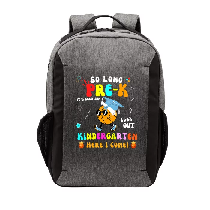 So Long PreK Kindergarten Here I Come Basketball Graduation Vector Backpack