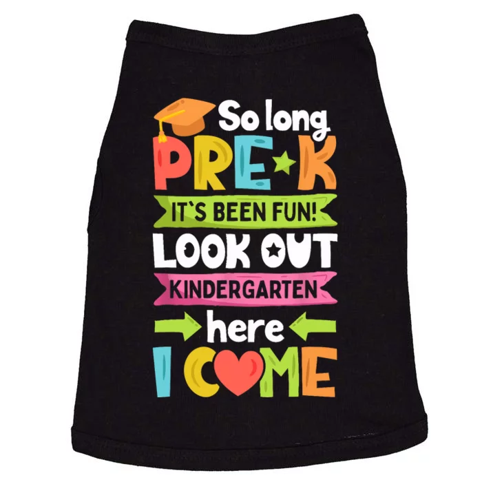 So Long PreK Kindergarten Here I Come Funny Graduation Gift Doggie Tank