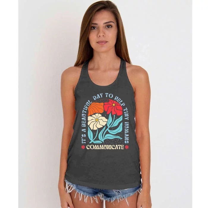 Speech Language Pathologist Pathology Speech Therapy Slp Women's Knotted Racerback Tank