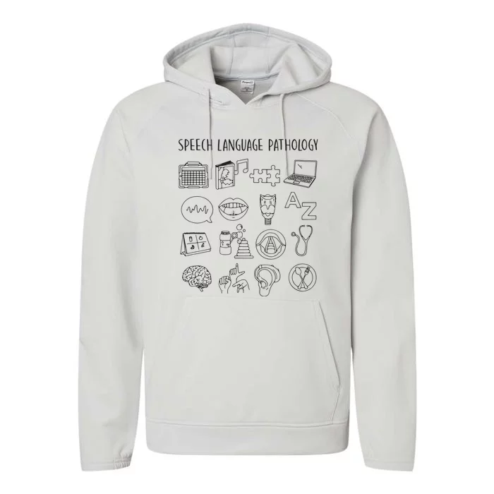 Speech Language Pathology Pathologist SLP Speech Therapist Performance Fleece Hoodie