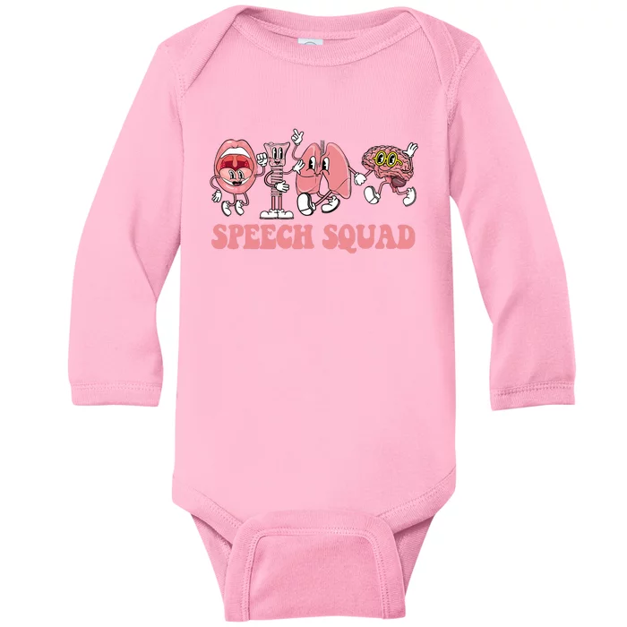 Speech Language Pathologist Slp Speech Squad Therapy Baby Long Sleeve Bodysuit