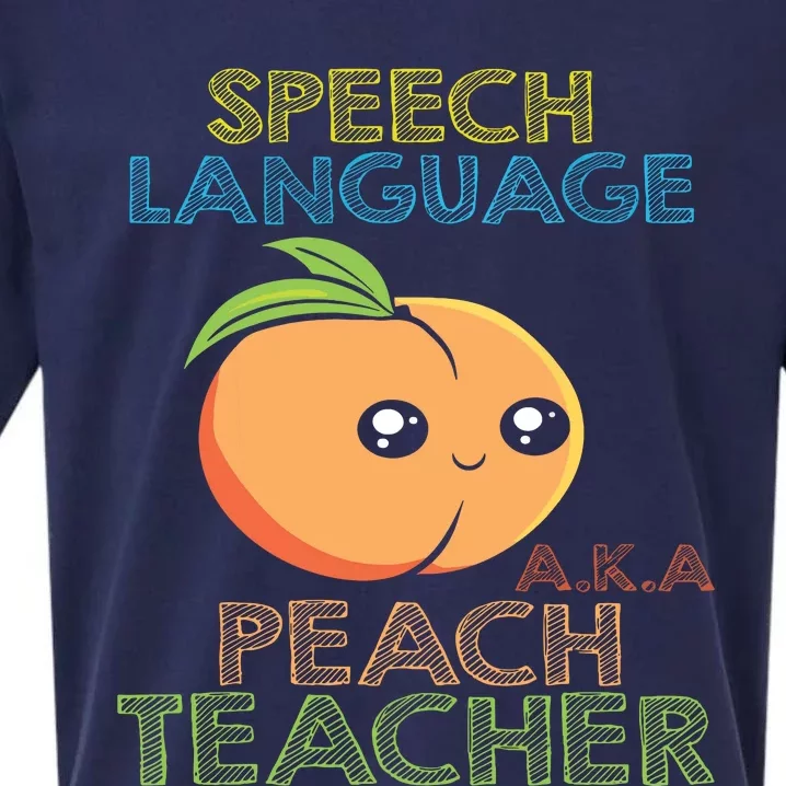 Speech Language Peach Teacher I Speech Therapy Sueded Cloud Jersey T-Shirt