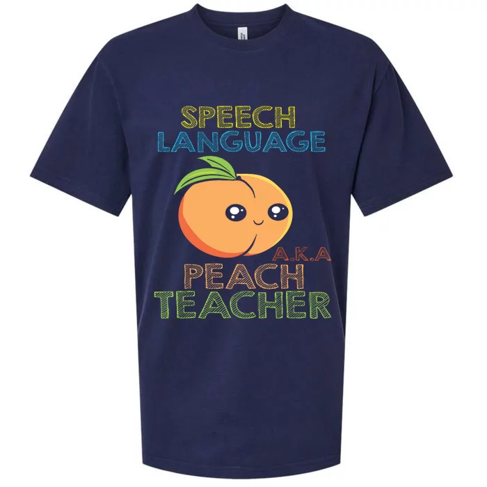 Speech Language Peach Teacher I Speech Therapy Sueded Cloud Jersey T-Shirt