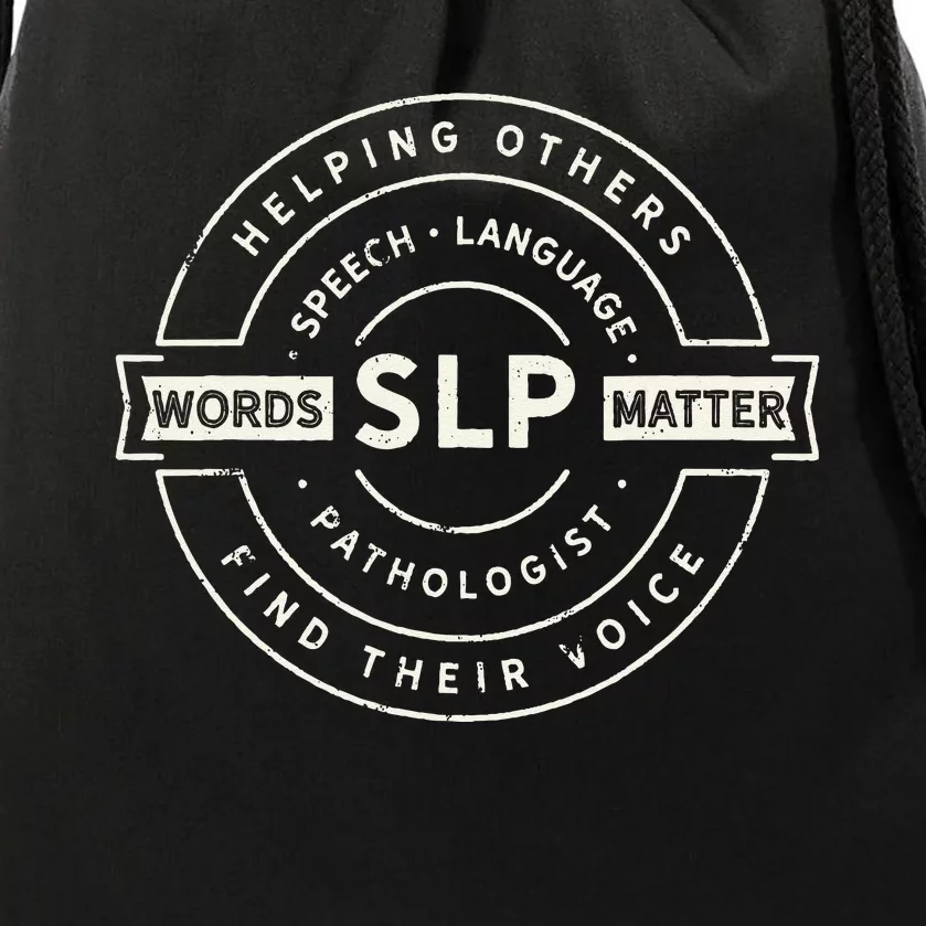 Speech Language Pathology SLP Speech Therapy Tee Drawstring Bag